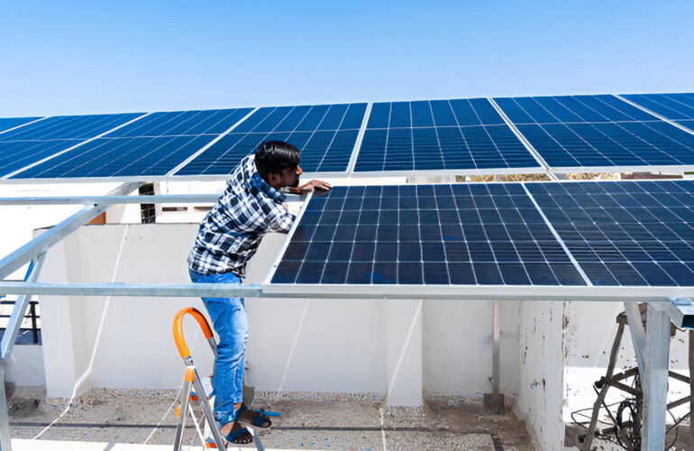 Households solar panels