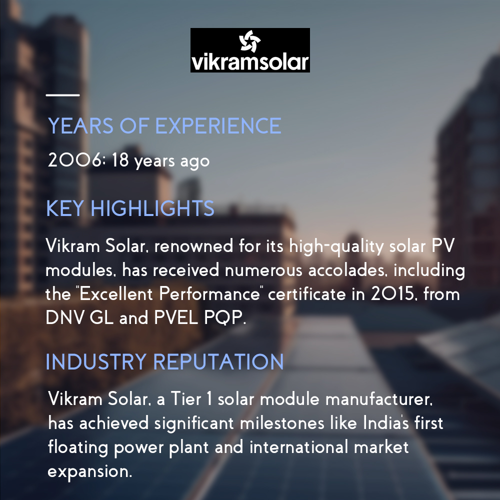 Vikram Solar Limited Solar Panels